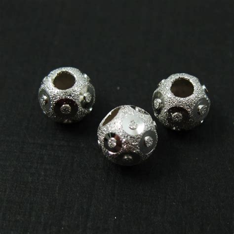 925 Sterling Silver Findings Shimmering Textured Round Beads