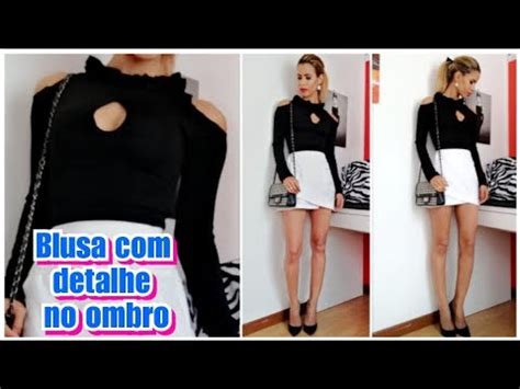 Diy Blusa Facil Detalhe No Ombro Por Janaina Pauferro Youtube