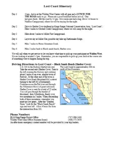 Lost Coast Trail Map PDF – Scouting Web