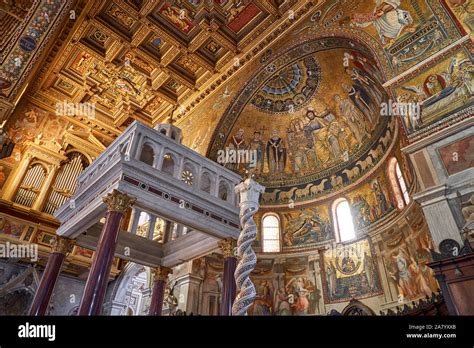 Basilica of Our Lady in Trastevere Basilica di Santa Maria in Trastevere Rome Italy Stock Photo ...