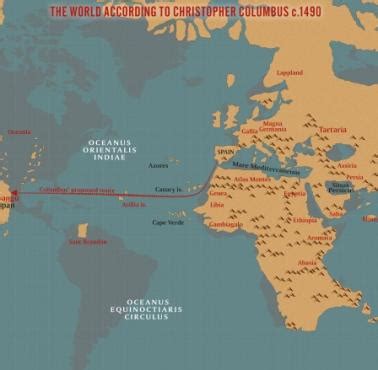 Mapa świata kiedy Krzysztof Kolumb wyruszał w podróż życia 1490