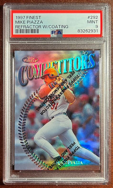 1997 Topps Finest Uncommon Silver Refractor 292 Mike Piazza For