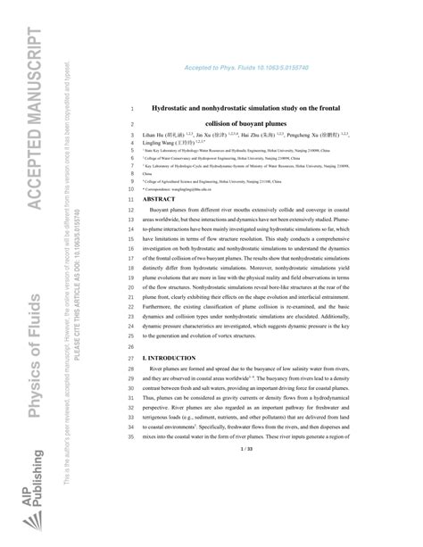 PDF Hydrostatic And Nonhydrostatic Simulation Study On The Frontal