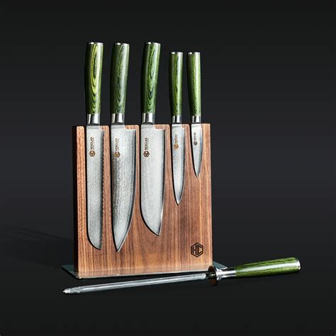 Damascus Steel Knife Set, 7pc