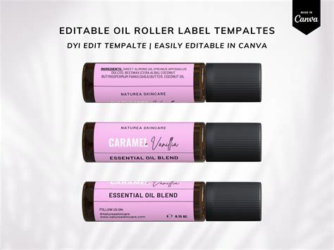 Roller Bottle Label Template CANVA Perfume Bottle Roller Label 10 Ml