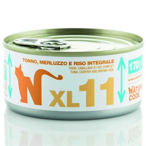 Alimento Gatto Umido Natural Code XL Tonno Merluzzo E Riso Integrale 170g