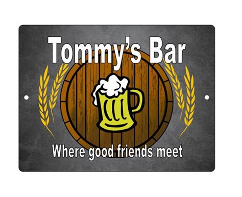 Personalized Metal Bar Sign any name bar sign pub mancave | Etsy