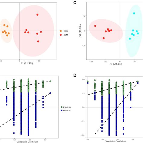 A And B OPLS DA Score Plot And Permutation Score Plot Of Serum