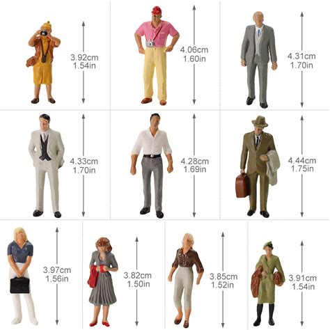 20pcs Model 1 43 Scale Painted Figures Standing O Gauge Passenger