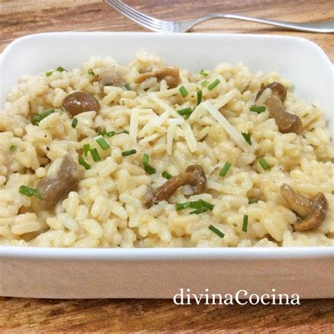 Risotto de setas o champiñones Receta de DIVINA COCINA