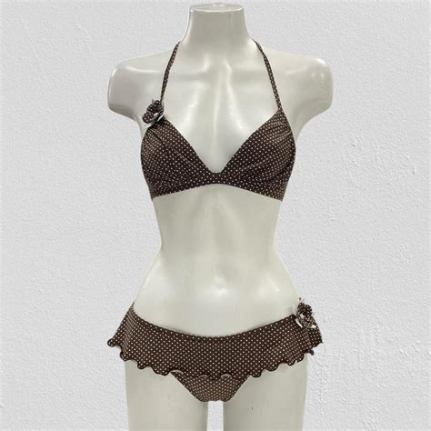 S Bikini Set Vintage Boho Bikini French Designer Depop