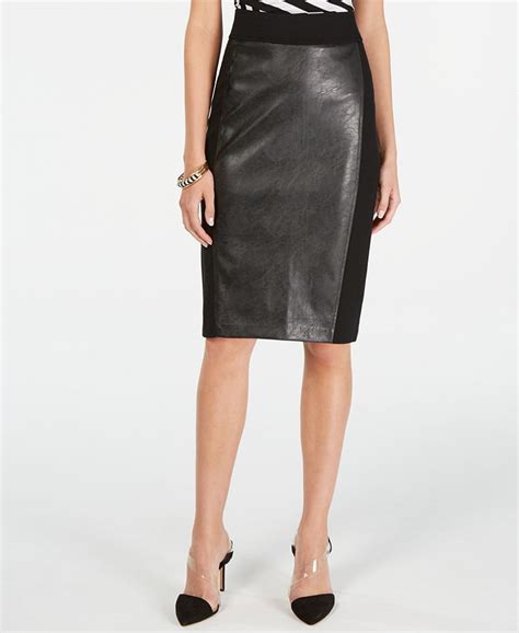 Inc International Concepts Inc Faux Leather Ponté Knit Pencil Skirt