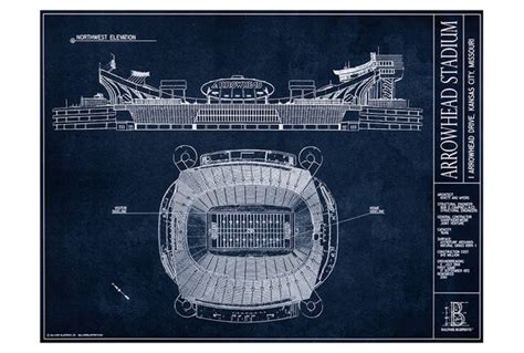 Arrowhead Stadium | Kansas City Chiefs Fan Gifts - Ballpark Blueprints