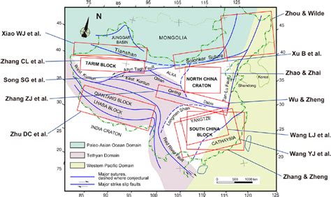 Simpli Fi Ed Tectonic Map Of China Showing The Tectonic Domains