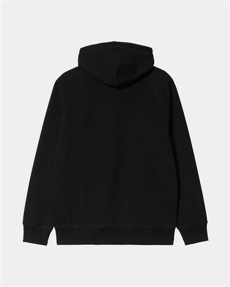 Carhartt Wip Hooded Chase Sweatshirt Plain Black Hoodie Black