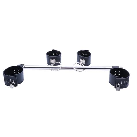 Hismith Adult Games Bondage Erotic Toys Handcuffs Ankle Cuffs Stainless Steel Spreader Bar Sex