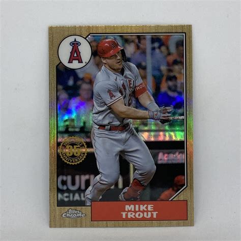 Mike Trout 35th Anniversary Refractor 2022 Topps Chrome Baseball 87BC