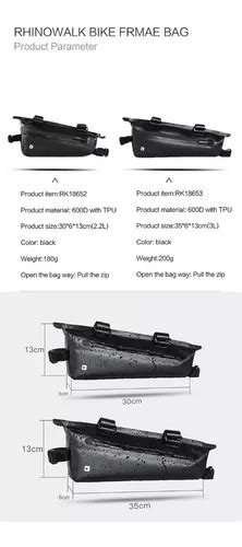 Rhinowalk Bolsa Triangular Para Bicicleta Resistente Al Agua Cuotas