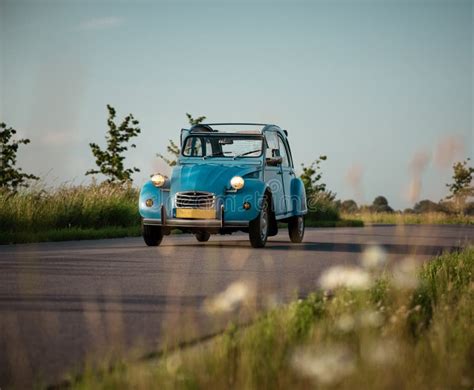 Blue Citroen 2CV (Deux Chevaux) Classic Car on the Road Editorial ...