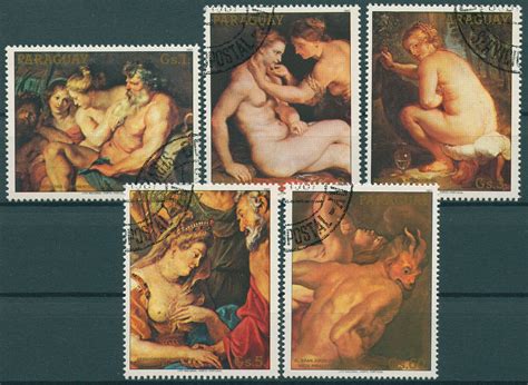 Paraguay Cto Art Stamps Peter Paul Rubens Nudes Nude Paintings V