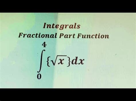 Definite Integral Of Fractional Part Function Part14 YouTube