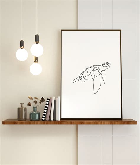 Turtle Line Art Turtle Art Sea Turtle Art Turtle Print - Etsy