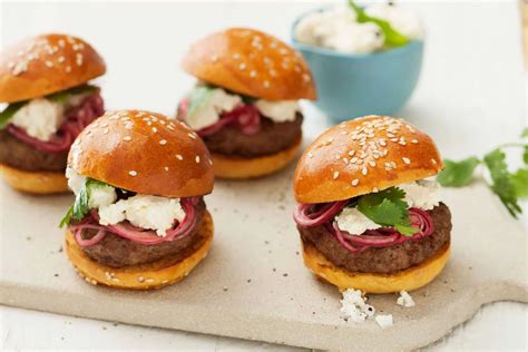 How To Make Moroccan Lamb Sliders With Feta And Pickled Red Onion Recipe