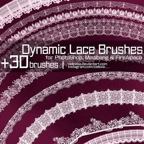 30 Dynamic Lace Brushes — Procreate Photoshop Medibang Firealpaca Celexia 笠 S Ko Fi Shop