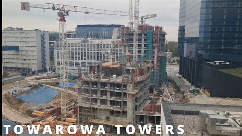 Warszawa Warsaw Budowa Wie Towarowa Towers Construction Of