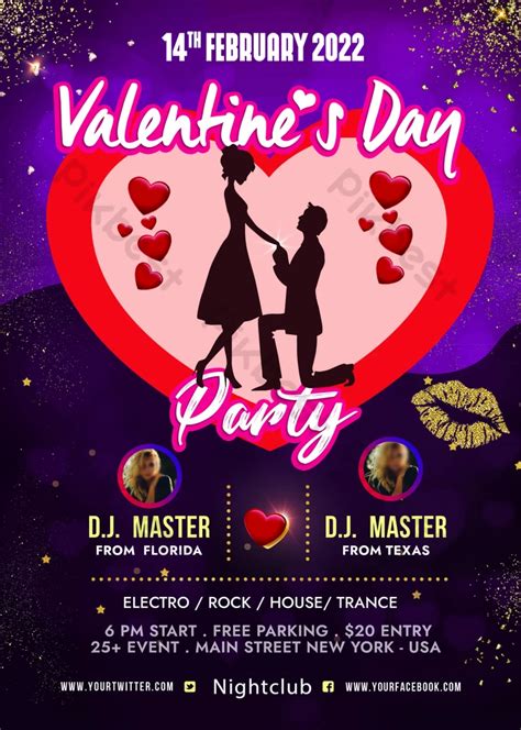 Psd Valentines Day Party Flyer Design With Pikbest Psd Free Download Pikbest