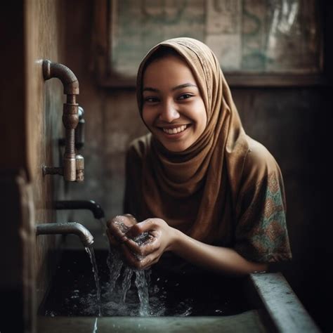 Premium Photo An Indonesian Muslim Woman Wearing A Hijab Is Doing