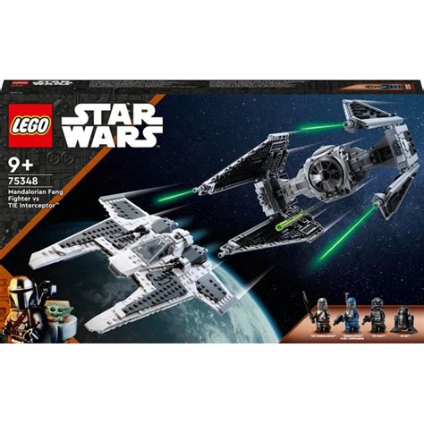 LEGO Star Wars 75348 Mandalorian Fang Fighter vs. TIE Interceptor Set ...