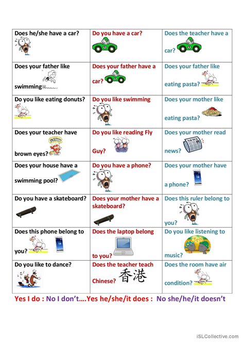 Do, don't, does , doesn't practice c…: English ESL worksheets pdf & doc