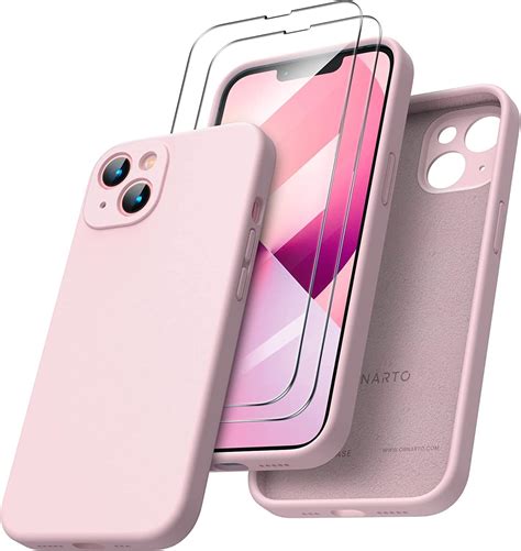 Capa Silicone 3D Rosa iPhone 13 2 películas vidro temperado