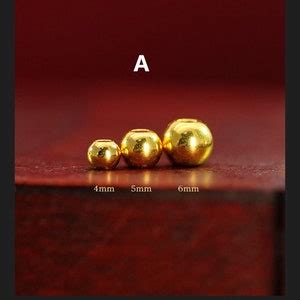 24K Pure Gold Round Spacer Beads For Bracelet Necklace Jewelry Making