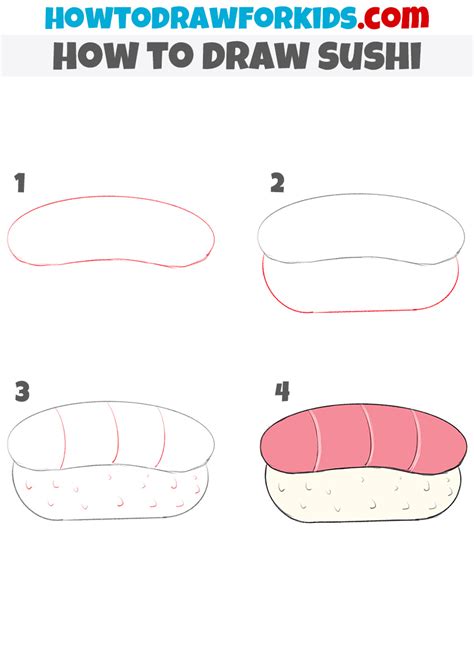 How to Draw Sushi - Easy Drawing Tutorial For Kids