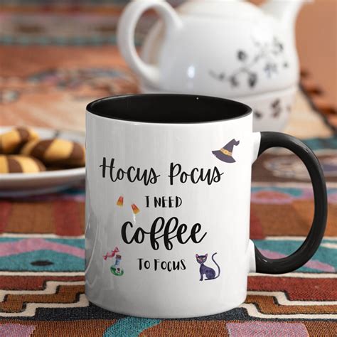 Hocus Pocus I Need Coffee To Focus Fall Mugs Halloween Mug Etsy