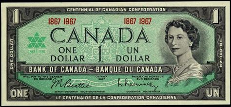 One Dollar Note 1967 Centennial of Canadian Confederation|World Banknotes & Coins Pictures | Old ...