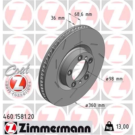 Disco De Freno Eje Delantero Derecha Gama Coat Z Zimmermann