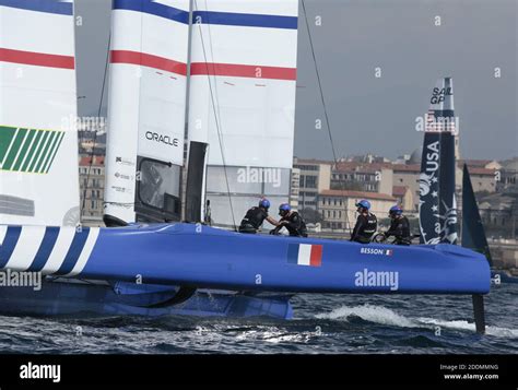 The Sailgp F Catamaran In Racing During Sailgp Final In Marseille