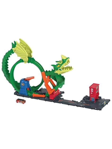 Автотрек Хот Вилс HDP03 Сити Огневой бой с драконом Hot Wheels Mattel купить на OZON по низкой