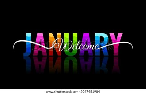 Welcome January Design Template Calendar Greeting Stock Vector Royalty