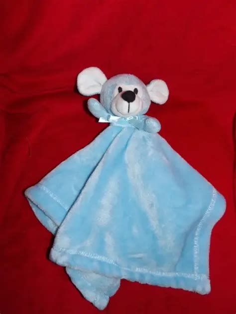 DOUDOU PLAT SNUGGZ PLUSH BABY Chien Bleu Blanc Neuf Jamais Servi EUR 16