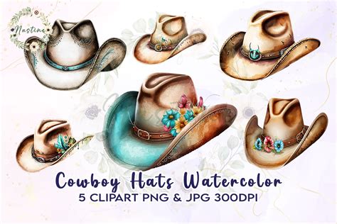 Cowboy Hats Watercolor Clipart Graphic By Nastine Creative Fabrica