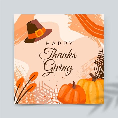 Free Vector | Squared thanksgiving card template