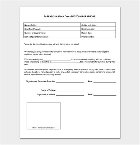 Notarized Travel Consent Letter Template 55 Koleksi Gambar