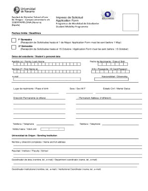 Fillable Online Application Form Non Erasmus Fax Email Print Pdffiller