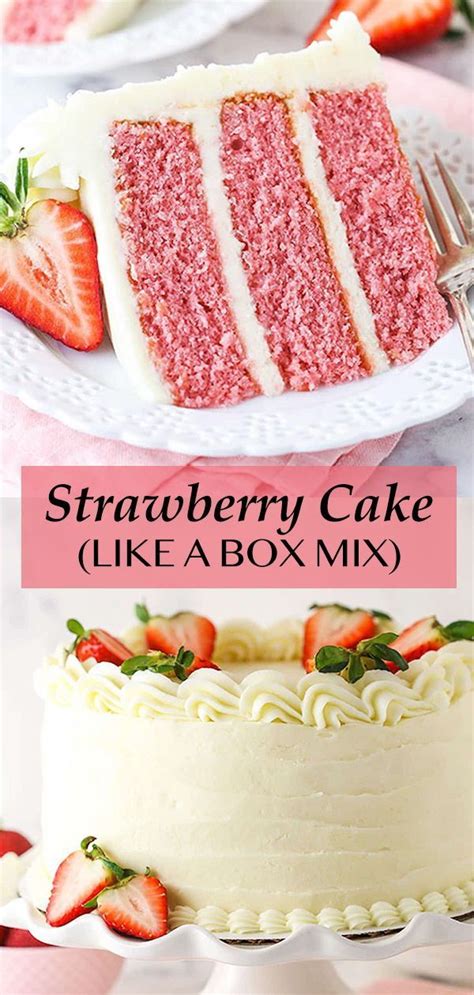 Delicious Homemade Strawberry Cake With Cream Cheese Frosting