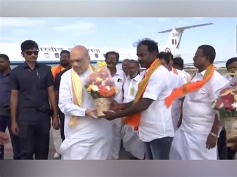 Amit Shah Arrives In Madurai Set To Flag Off Bjps Padyatra In Tamil Nadus Rameswaram Politics