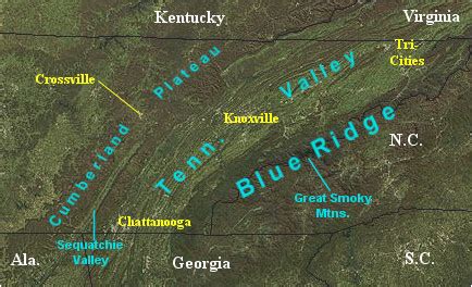 Tennessee Mountain Ranges Map | secretmuseum